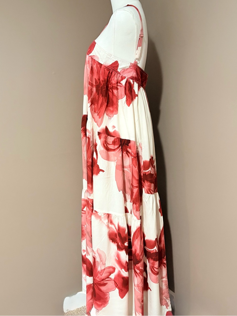 Abel the Label Anthropology Floral Maxi Dress Square Neck Rayon NWT Size M - Picture 3 of 11